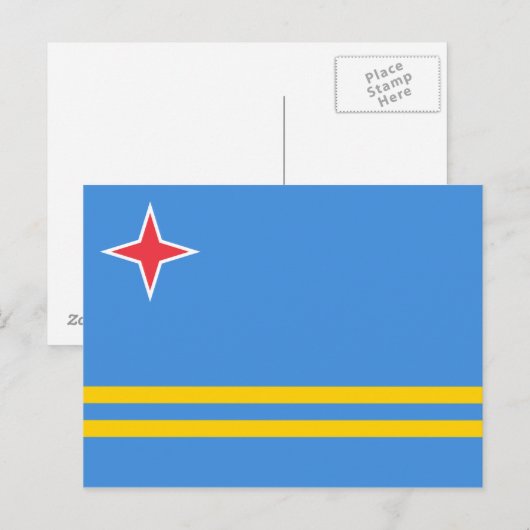 Vlag Patriotic Aruba Briefkaart (Voorkant / Achterkant)