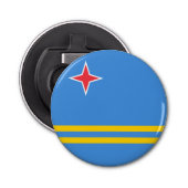Vlag Patriotic Aruba Button Flesopener (Voorkant)