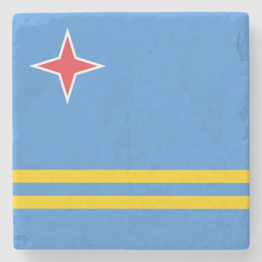Vlag Patriotic Aruba Stenen Onderzetter (Voorkant)