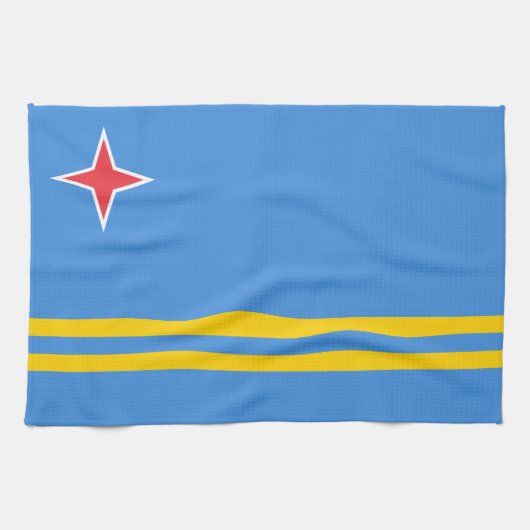 Vlag Patriotic Aruba Theedoek (Horizontaal)