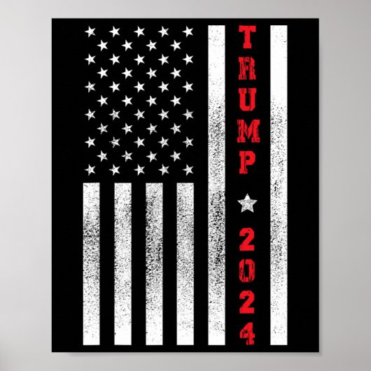 Vlag Patriottisch 4 juli Trump 2024 Poster (Voorkant)