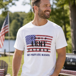Vlag Patriottisch Trots Leger Vader Ontsteld T-shirt