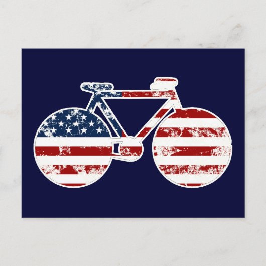 vlag patriottische fiets Verenigde Staten van Amer Briefkaart (Voorkant)