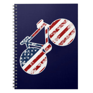 vlag patriottische fiets Verenigde Staten van Amer Notitieboek