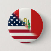 Vlag Peru Amerika| Peruaanse Amerikaanse vlag Ronde Button 5,7 Cm (Voorkant)