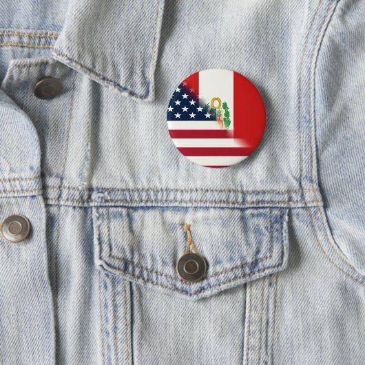 Vlag Peru Amerika| Peruaanse Amerikaanse vlag Ronde Button 5,7 Cm (In situ)