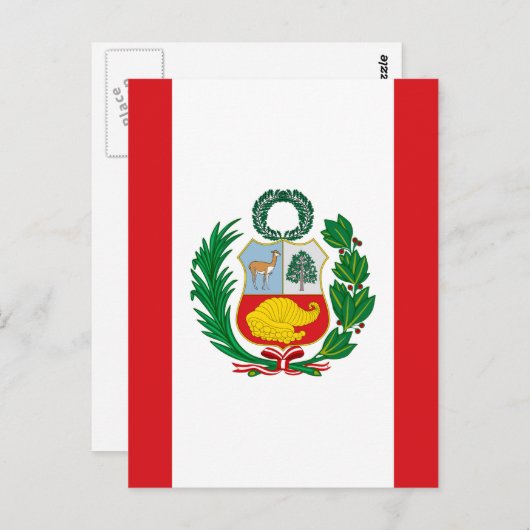 Vlag Peru Briefkaart (Voorkant / Achterkant)