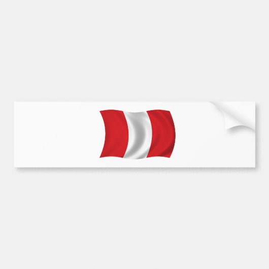 Vlag Peru Bumpersticker (Voorkant)