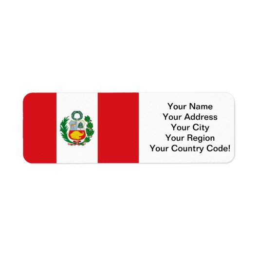 Vlag Peru Etiket (Voorkant)
