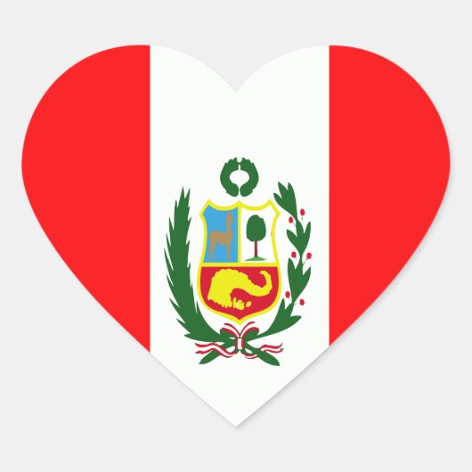 Vlag Peru Hart Sticker (Voorkant)