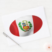 Vlag Peru Ovale Sticker (Envelop)