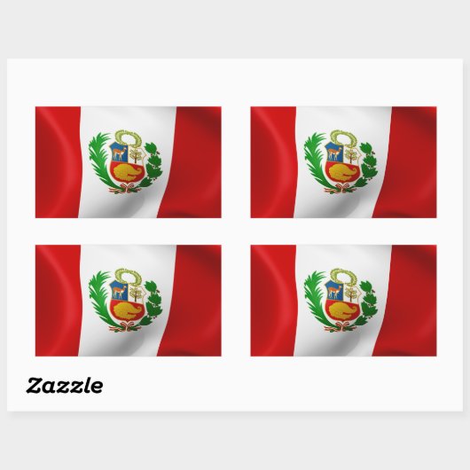 Vlag Peru Rechthoekige Sticker (Vel)