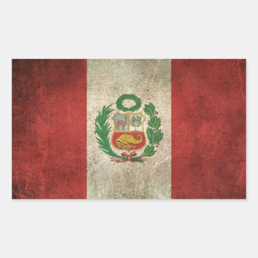 vlag Peru Rechthoekige Sticker (Voorkant)