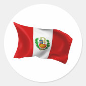 Vlag Peru Ronde Sticker (Voorkant)