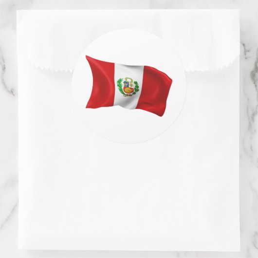 Vlag Peru Ronde Sticker (Tas)