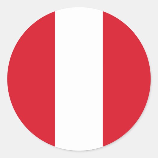 Vlag Peru Ronde Sticker (Voorkant)