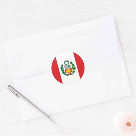 Vlag Peru Ronde Sticker (Envelop)