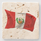Vlag Peru Stenen Onderzetter (Voorkant)