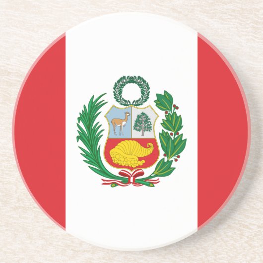 Vlag Peru Zandsteen Onderzetter (Voorkant)