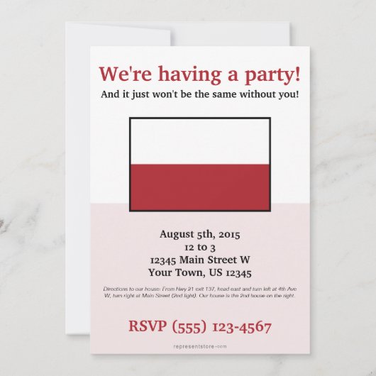 vlag Polen Kaart (Achterkant)