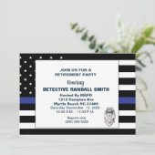 Vlag politie Retirement Blue Line Kaart (Staand voorkant)