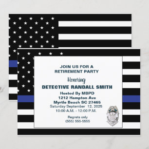 Vlag politie Retirement Blue Line Kaart