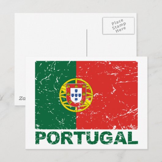  vlag Portugal Briefkaart (Voorkant / Achterkant)