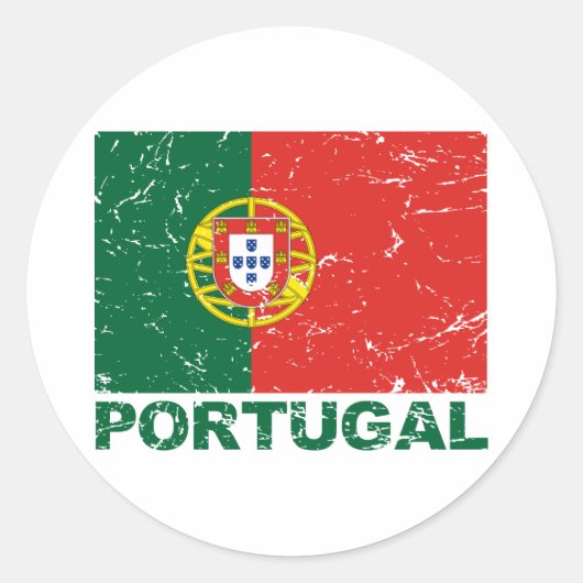  vlag Portugal Ronde Sticker (Voorkant)