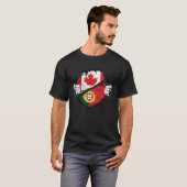 Vlag Portugese Canadese handpalmen met geroosterde T-shirt (Voorkant volledig)