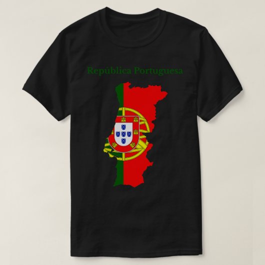 Vlag Portugese plattegrond T-shirt (Design voorkant)