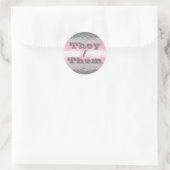  vlag Pronoun Demigirl Pride Ronde Sticker (Tas)