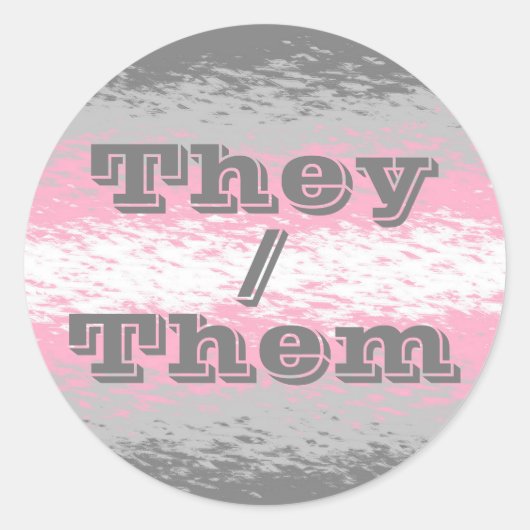  vlag Pronoun Demigirl Pride Ronde Sticker (Voorkant)