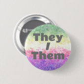 vlag Pronoun Genderdoe Pride Ronde Button 5,7 Cm (Voorkant /achterkant)