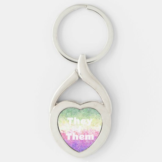 vlag Pronoun Genderdoe Pride Sleutelhanger (Voorkant)