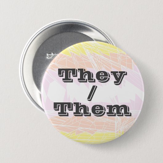  vlag Pronoun Pangender Pride Ronde Button 7,6 Cm (Voorkant /achterkant)