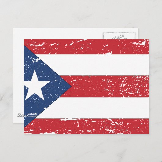  vlag Puerto Rico Briefkaart (Voorkant / Achterkant)