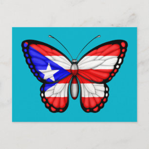 Vlag Puerto Rico Butterfly Briefkaart