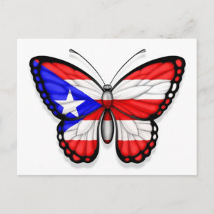 Vlag Puerto Rico Butterfly Briefkaart