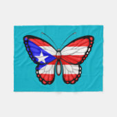 Vlag Puerto Rico Butterfly Fleece Deken (Voorkant (Horizontaal))