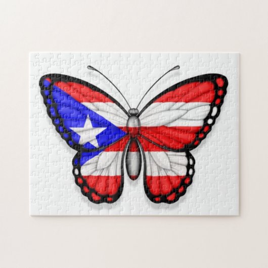 Vlag Puerto Rico Butterfly Legpuzzel (Horizontaal)