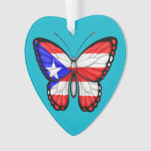 Vlag Puerto Rico Butterfly Ornament (voorkant)