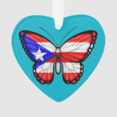 Vlag Puerto Rico Butterfly Ornament (voorkant)
