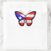 Vlag Puerto Rico Butterfly Rechthoekige Sticker (Tas)