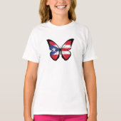 Vlag Puerto Rico Butterfly T-shirt (Voorkant)