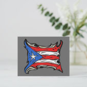 Vlag Puerto Rico in Reggaeton Briefkaart (Staand voorkant)