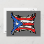 Vlag Puerto Rico in Reggaeton Briefkaart (Voorkant / Achterkant)