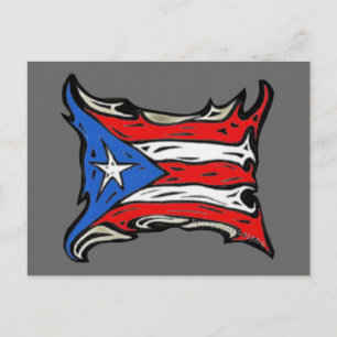 Vlag Puerto Rico in Reggaeton Briefkaart