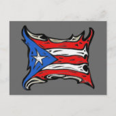 Vlag Puerto Rico in Reggaeton Briefkaart (Voorkant)