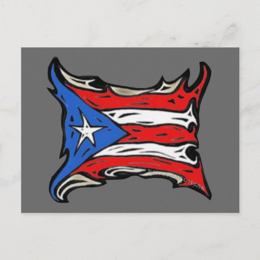 Vlag Puerto Rico in Reggaeton Briefkaart (Voorkant)