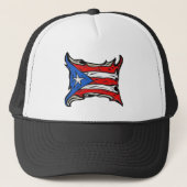 Vlag Puerto Rico in Reggaeton Trucker Pet (Voorkant)
